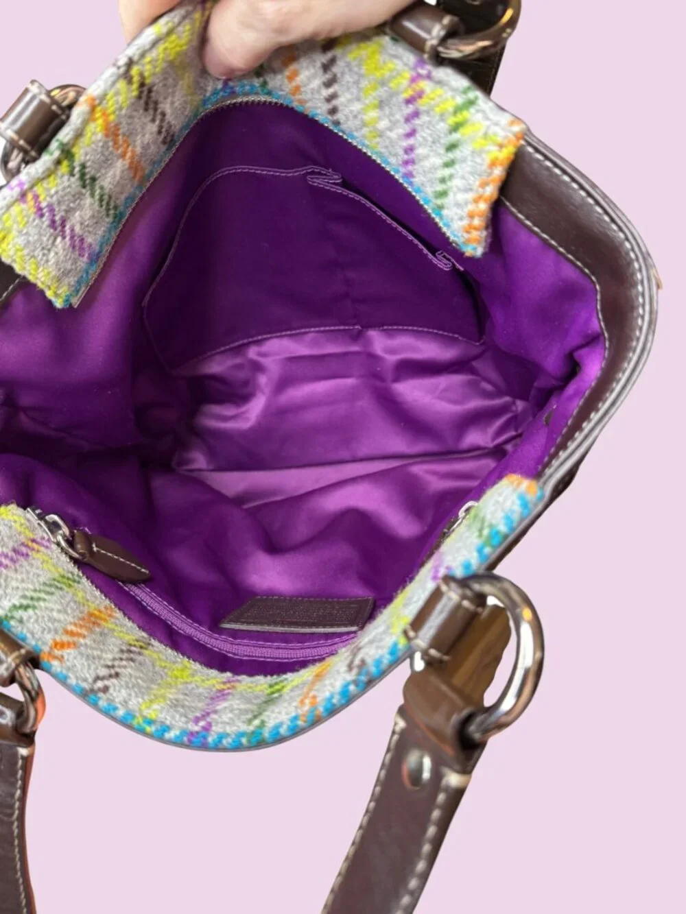 Coach Penelope Tattersall Wool Tweed 2010 - Like New - Picture 12 of 16